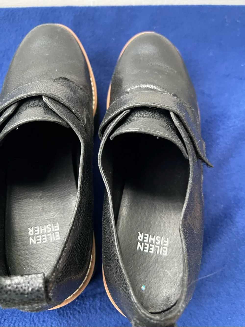 Eileen Fisher Zola Black Platform Oxfords
